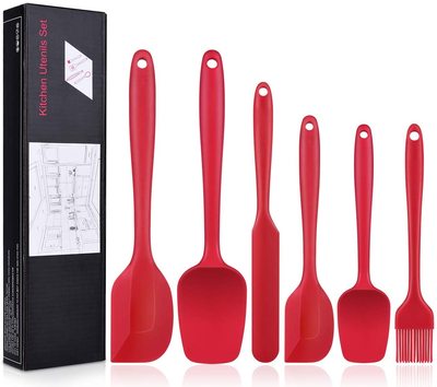 6 in 1 Food Grade Silicone Spatula Cake Spatula Oil Brush Mixing Knife Baking Cooking Utensils Set